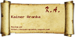 Kainer Aranka névjegykártya